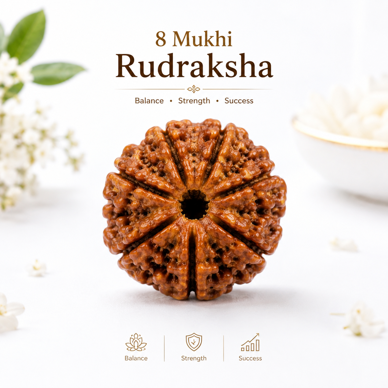 8 Mukhi Rudraksha – Benefits, Mantra, Rahu & Lord Ganesha